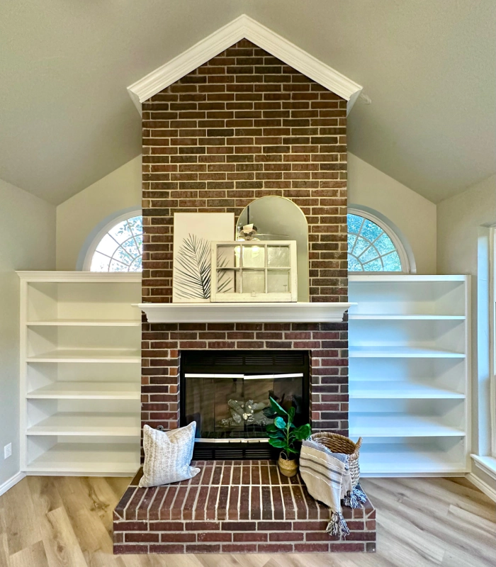 chimney and cabinets